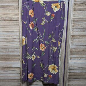Alfred Dunner Floral Purple Skirt Size 14P